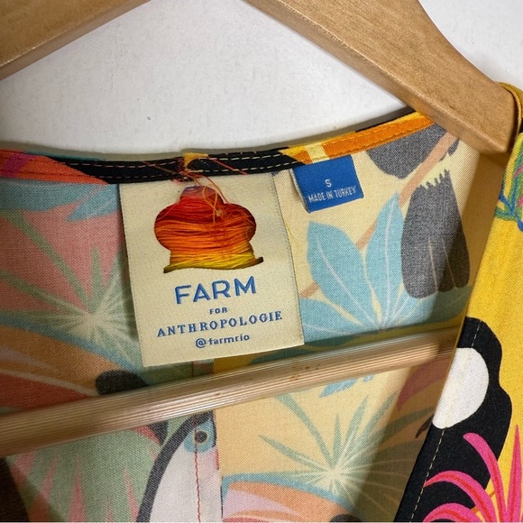 Farm Rio for Anthropologie Tropical Toucan Blouse Size Small - Picture 4 of 7